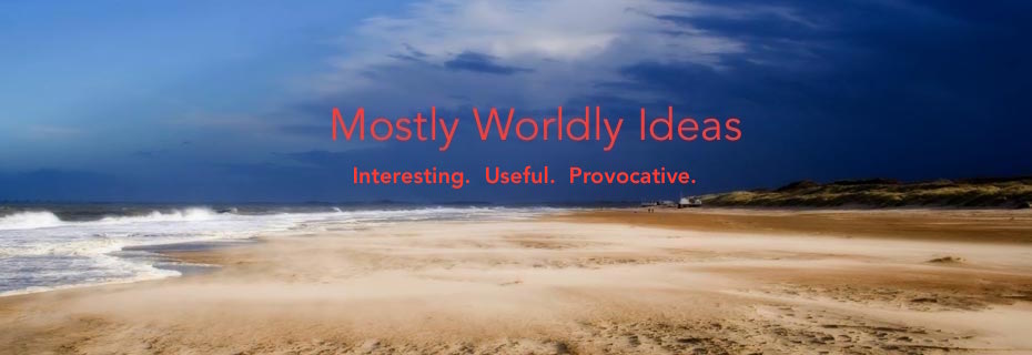 Beach scene with the words Interesting Useful Provacative
